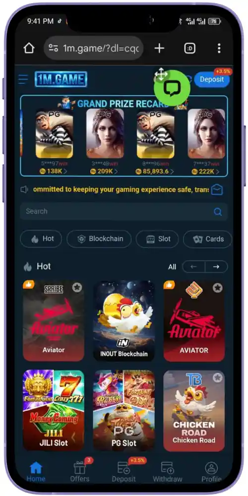 1M Game Online earning app