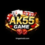 AK55 Game logo on dark background with casino-style icons