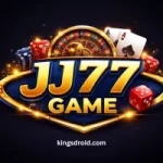 JJ77 Game logo on a dark background with casino-themed icons