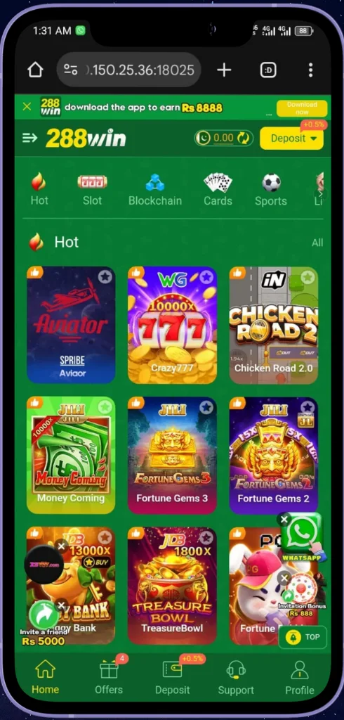 Play, win, and earn rewards with 288Win Game.