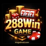 288 Win Game logo with casino icons on a dark background.