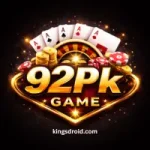 92Pk Game dark logo with casino icons